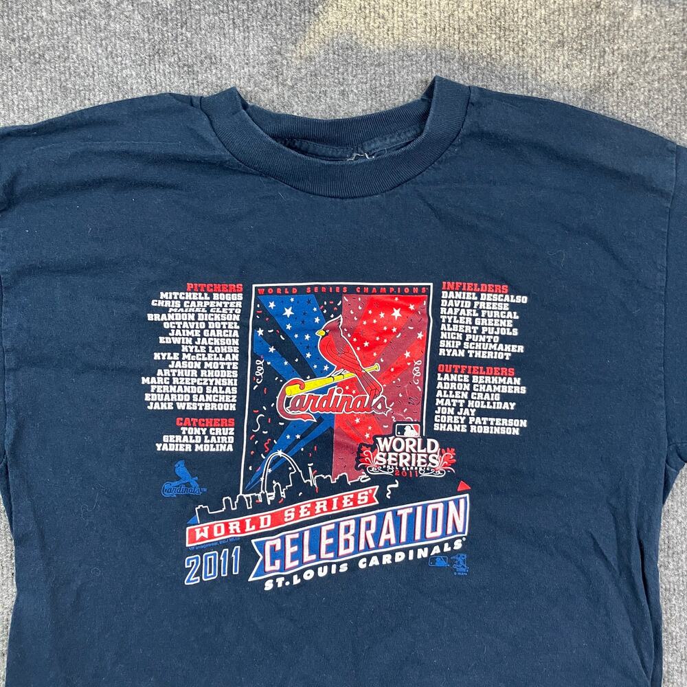 St. Louis Cardinals T-Shirt‎ Mens Navy 2011 World Series Champs Graphic Tee XL